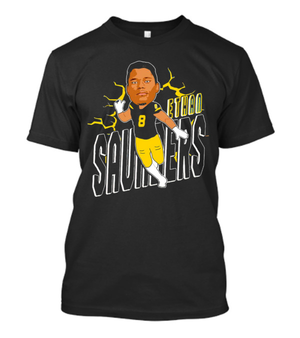Ethan Saunders Number 8 Delaware Fightin’ Blue Hens Football T-Shirt
