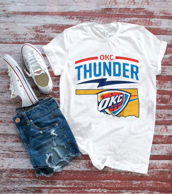 OKC Thunder Basketball Oklahoma Map T-Shirt