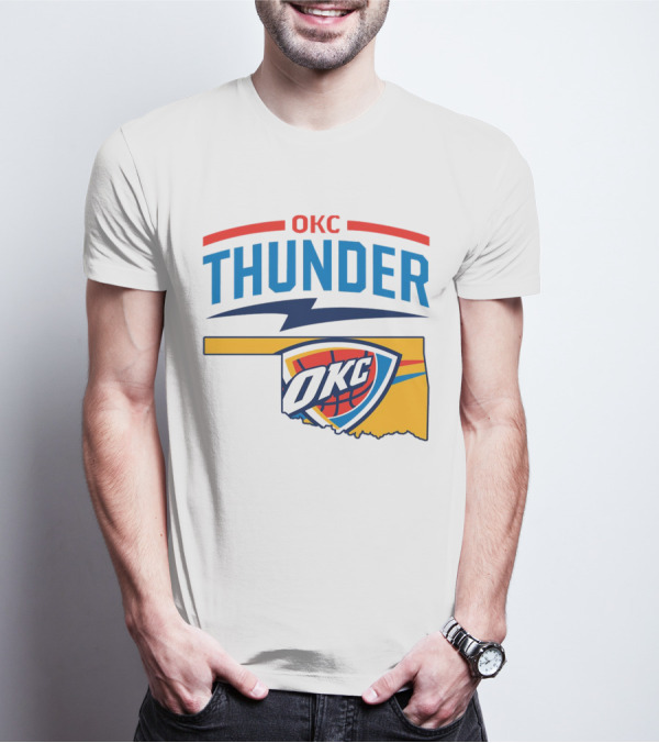 OKC Thunder Basketball Oklahoma Map T-Shirt