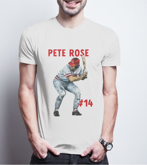 Pete Rose 14 Cincinnati Reds Baseball Player T-Shirt