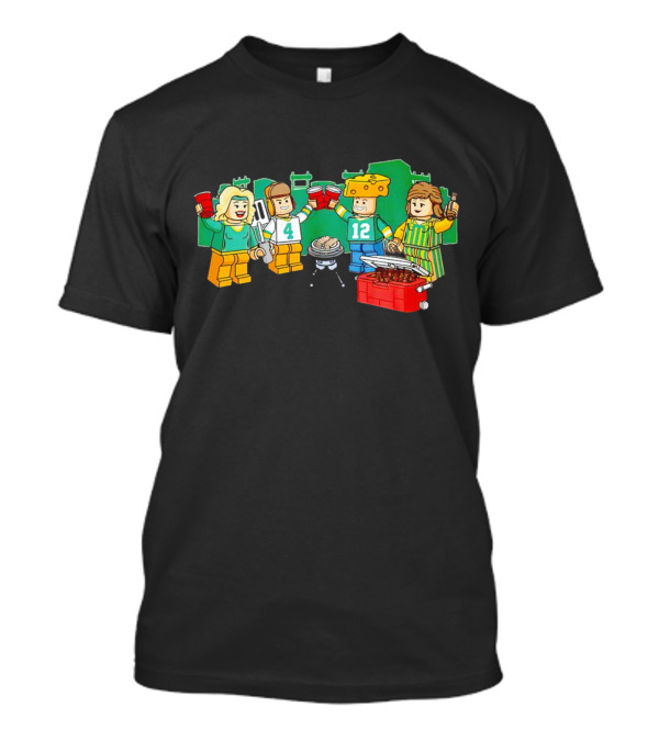 Green Bay Packers 12 Lego Minifigures Barbecue Scene T-Shirt