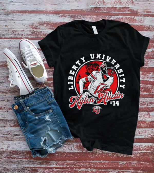 Liberty University Kylen Austin #14 NCAA Football Caricature T-Shirt
