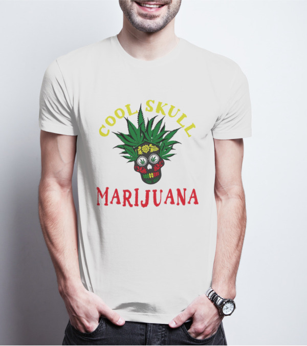 Cool Skull Marijuana Weed Lovers T-Shirt