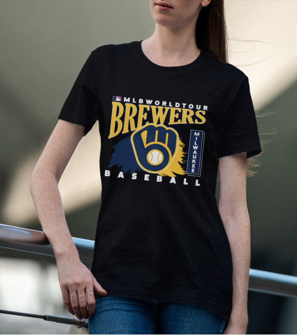 MLB World Tour Brewers Milwaukee Baseball T-Shirt