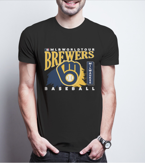 MLB World Tour Brewers Milwaukee Baseball T-Shirt