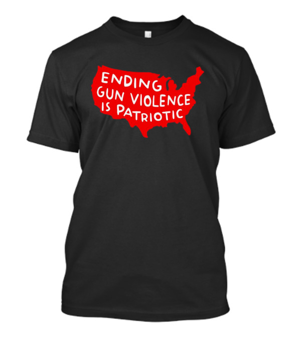 Ending Gun Violence Is Patriotic Red USA Map T-Shirt