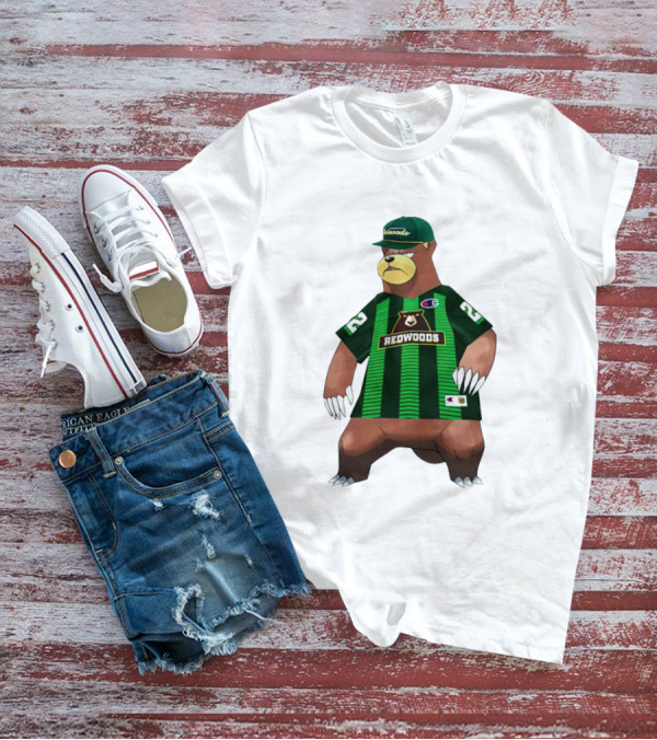 Redwoods Lacrosse Bear Mascot Green Jersey 22 T-Shirt