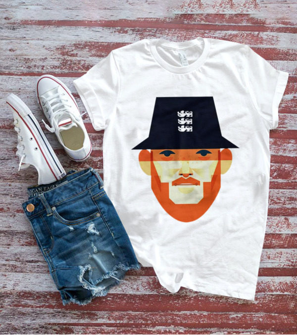 Ben Stokes Stanley Chow England Cricket Three Lions Hat T-Shirt