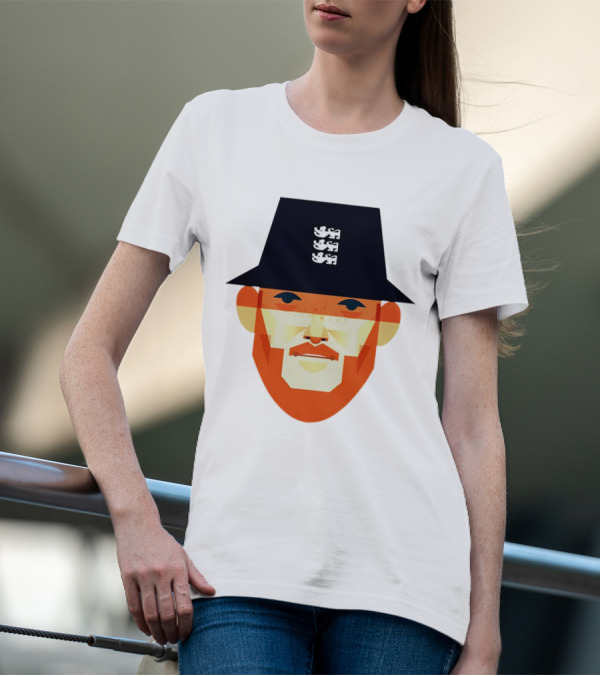 Ben Stokes Stanley Chow England Cricket Three Lions Hat T-Shirt
