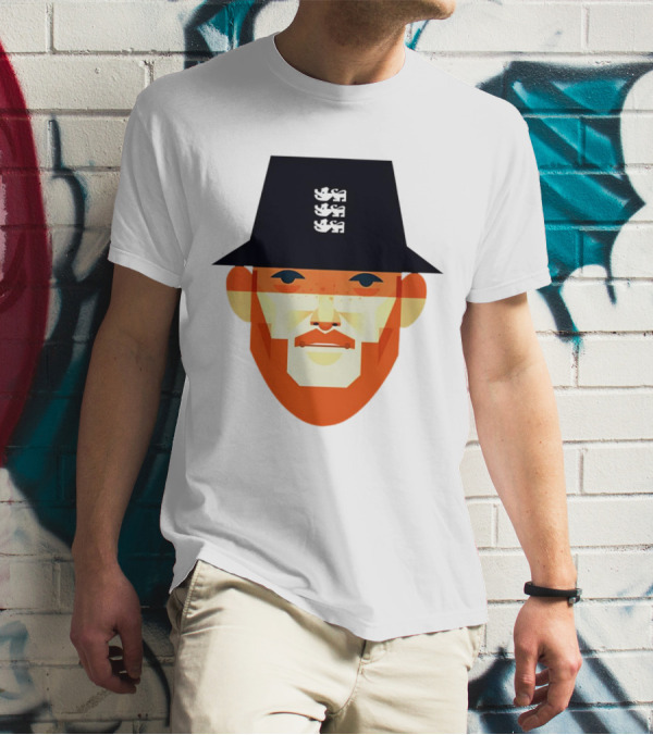 Ben Stokes Stanley Chow England Cricket Three Lions Hat T-Shirt