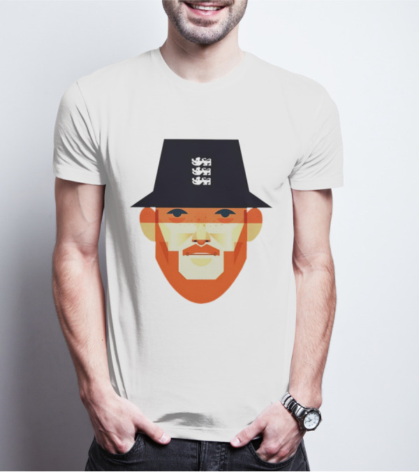 Ben Stokes Stanley Chow England Cricket Three Lions Hat T-Shirt