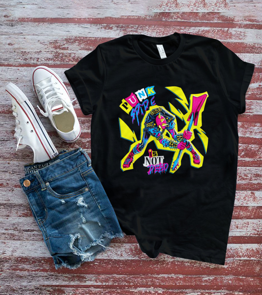 Punk Spider Is Not Dead Electric Guitar Lightning Bolt T-Shirt