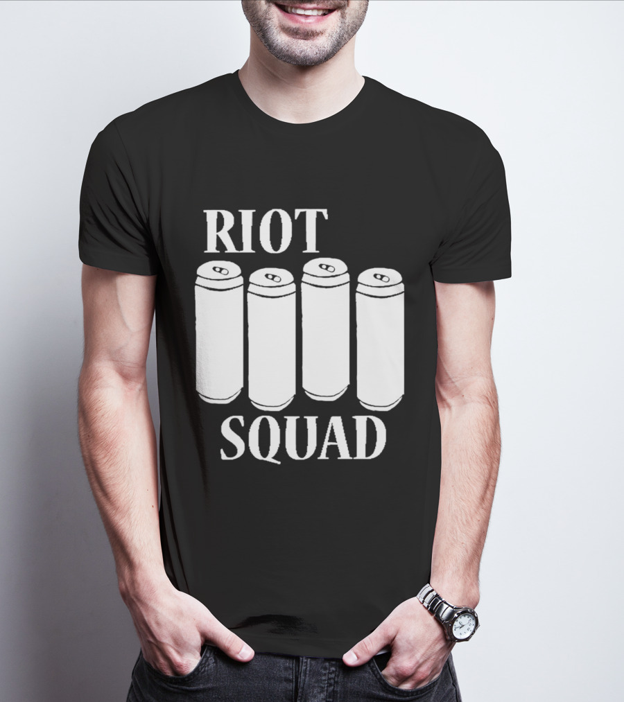 Riot Squad Beer Can Four Pack T-Shirt