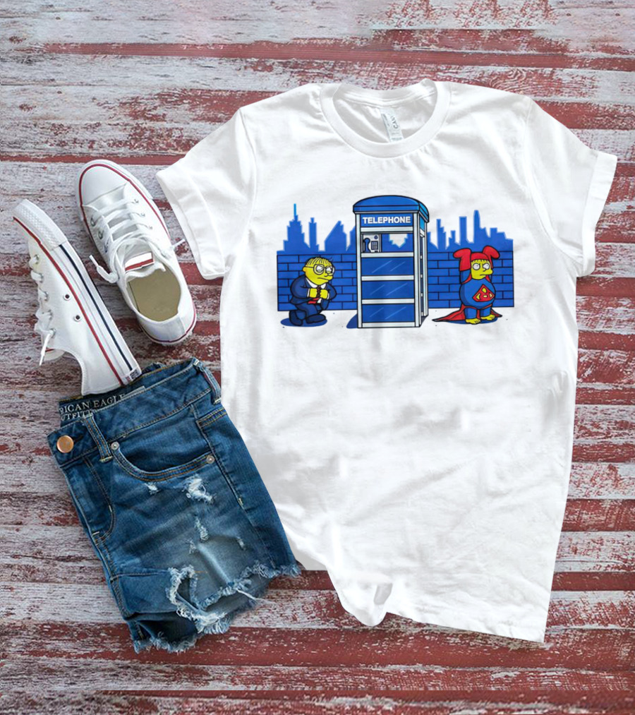 Simpson Telephone Booth Superhero Transform T-Shirt