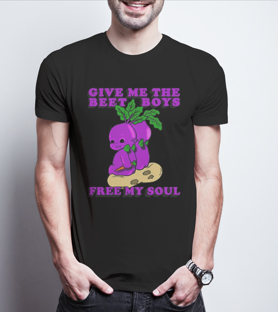 Give Me The Beet Boys Free My Soul Purple Vegetables With Carrots T-Shirt