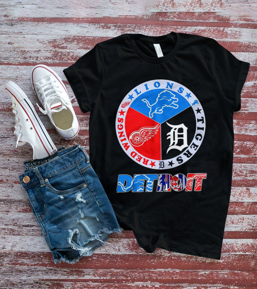 Detroit Red Wings Lions Tigers Logo Detroit T-Shirt