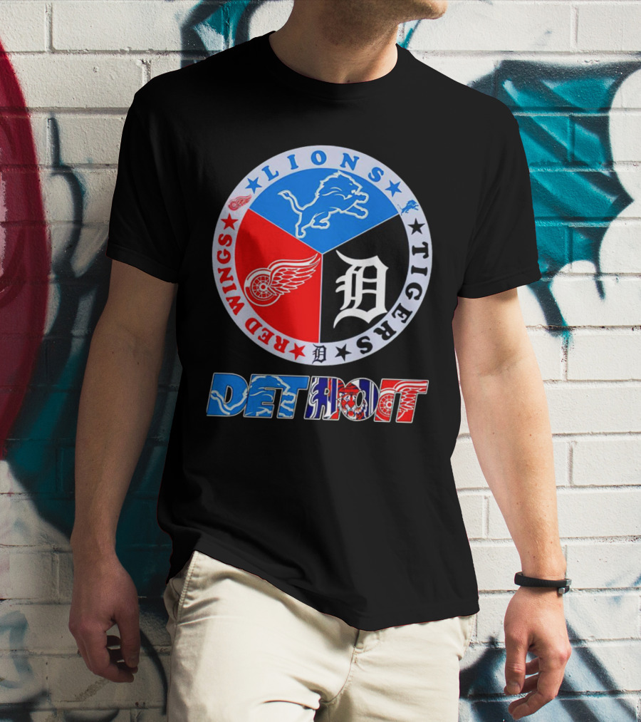 Detroit Red Wings Lions Tigers Logo Detroit T-Shirt