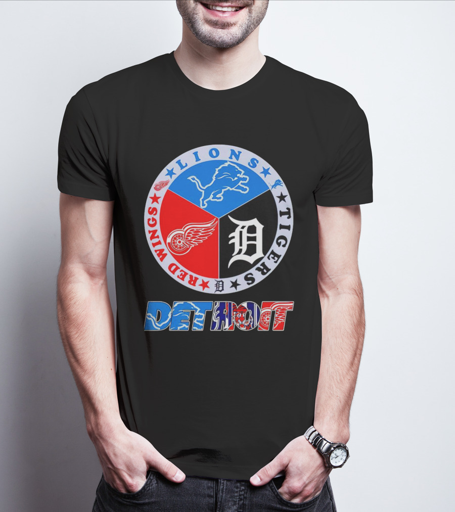 Detroit Red Wings Lions Tigers Logo Detroit T-Shirt