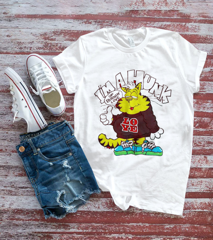 Garfield I'm A Hunk Of Burnin Love With Bold Sweater And Sneakers T-Shirt