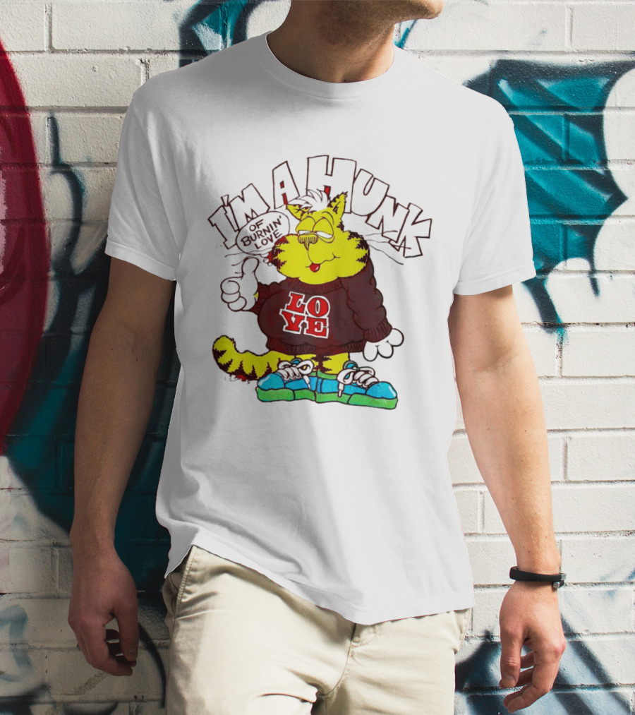 Garfield I'm A Hunk Of Burnin Love With Bold Sweater And Sneakers T-Shirt