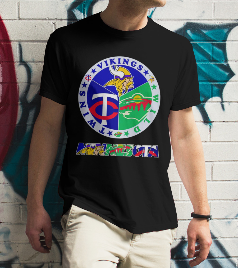 Minnesota Twins Vikings Wild Team Sports T-Shirt