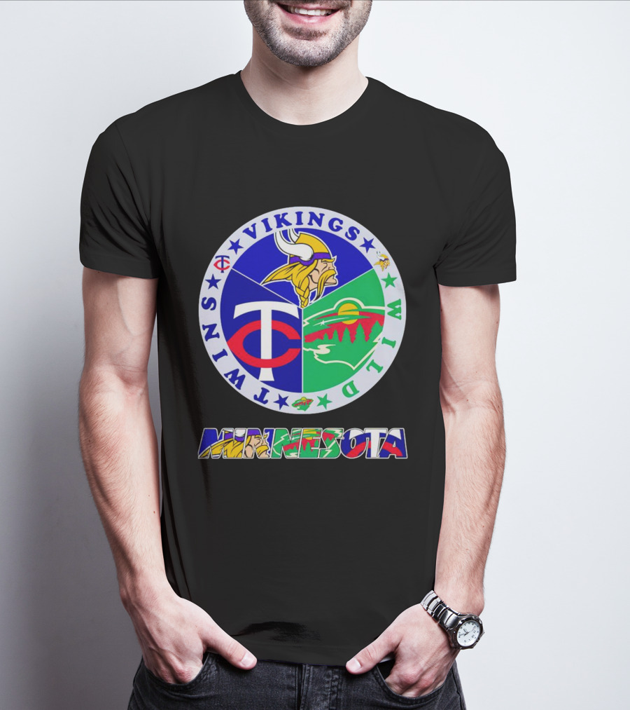 Minnesota Twins Vikings Wild Team Sports T-Shirt