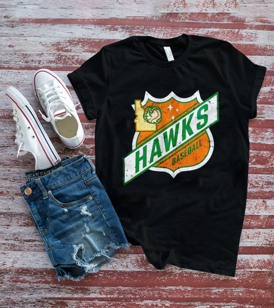 Hawks Baseball Idaho Highway Shield T-Shirt