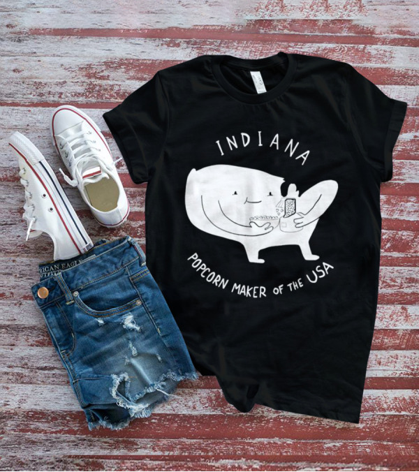 INDIANA Popcorn Maker Of The USA Cartoon Character T-Shirt