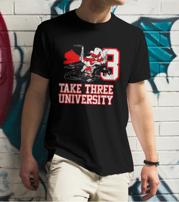 Joey Mcguire Take Three University Red Raider Character Number 3 T-Shirt