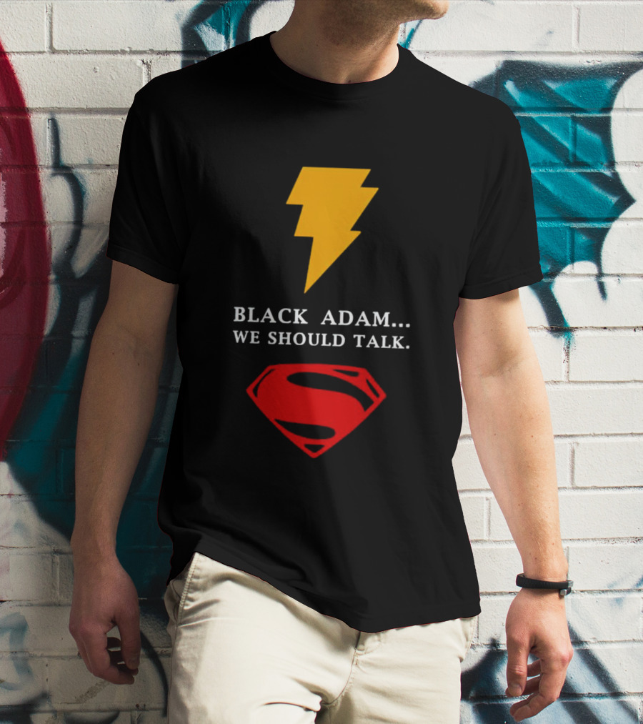 Black Adam We Should Talk Lightning Bolt Superman Emblem T-Shirt