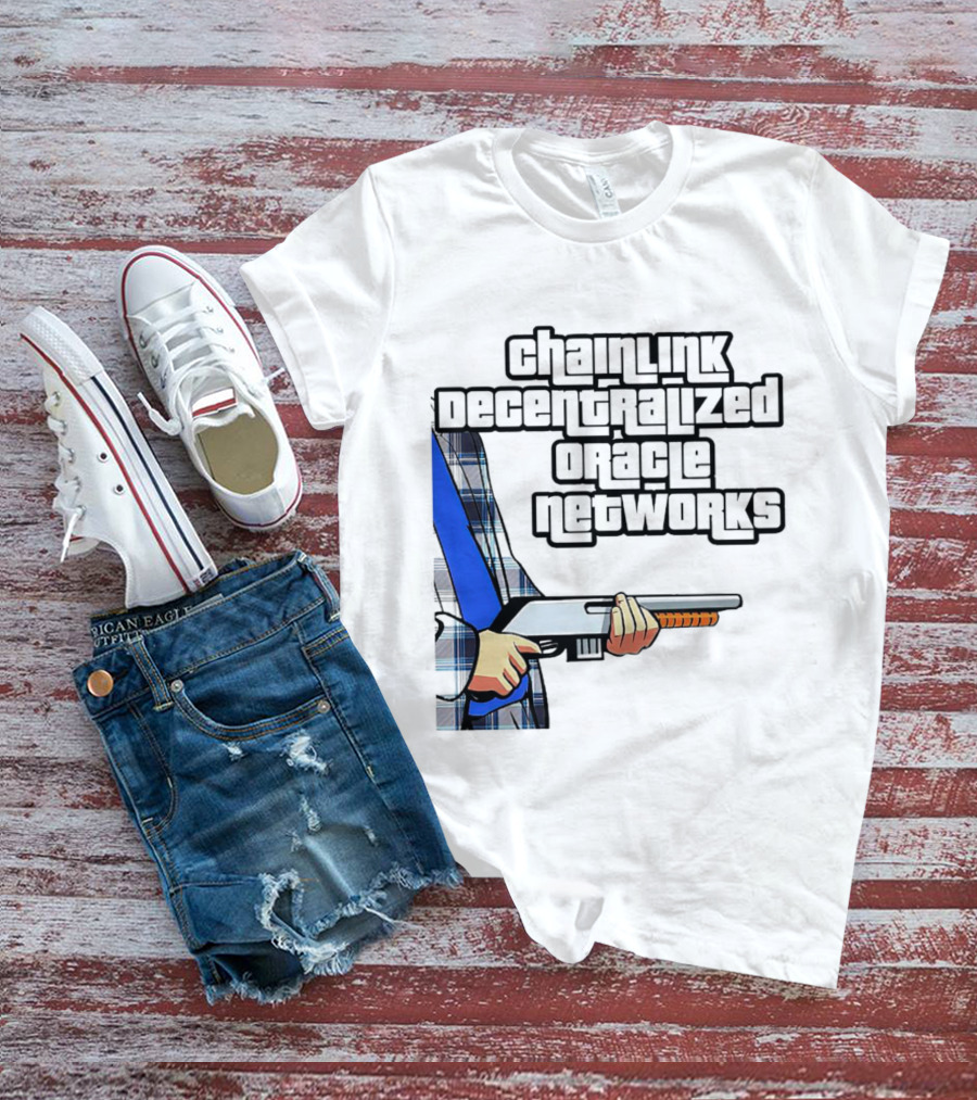 Chainlink Decentralized Oracle Networks Plaid Shirt Shotgun T-Shirt