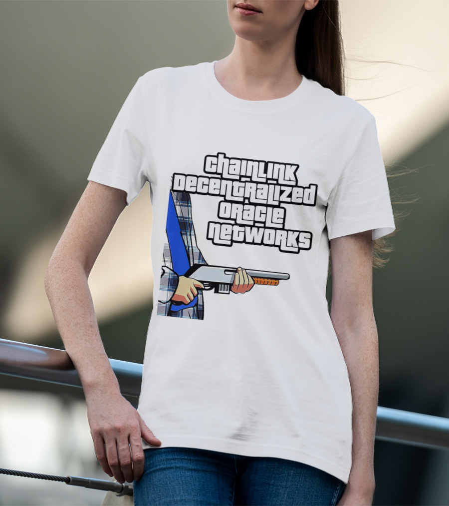 Chainlink Decentralized Oracle Networks Plaid Shirt Shotgun T-Shirt