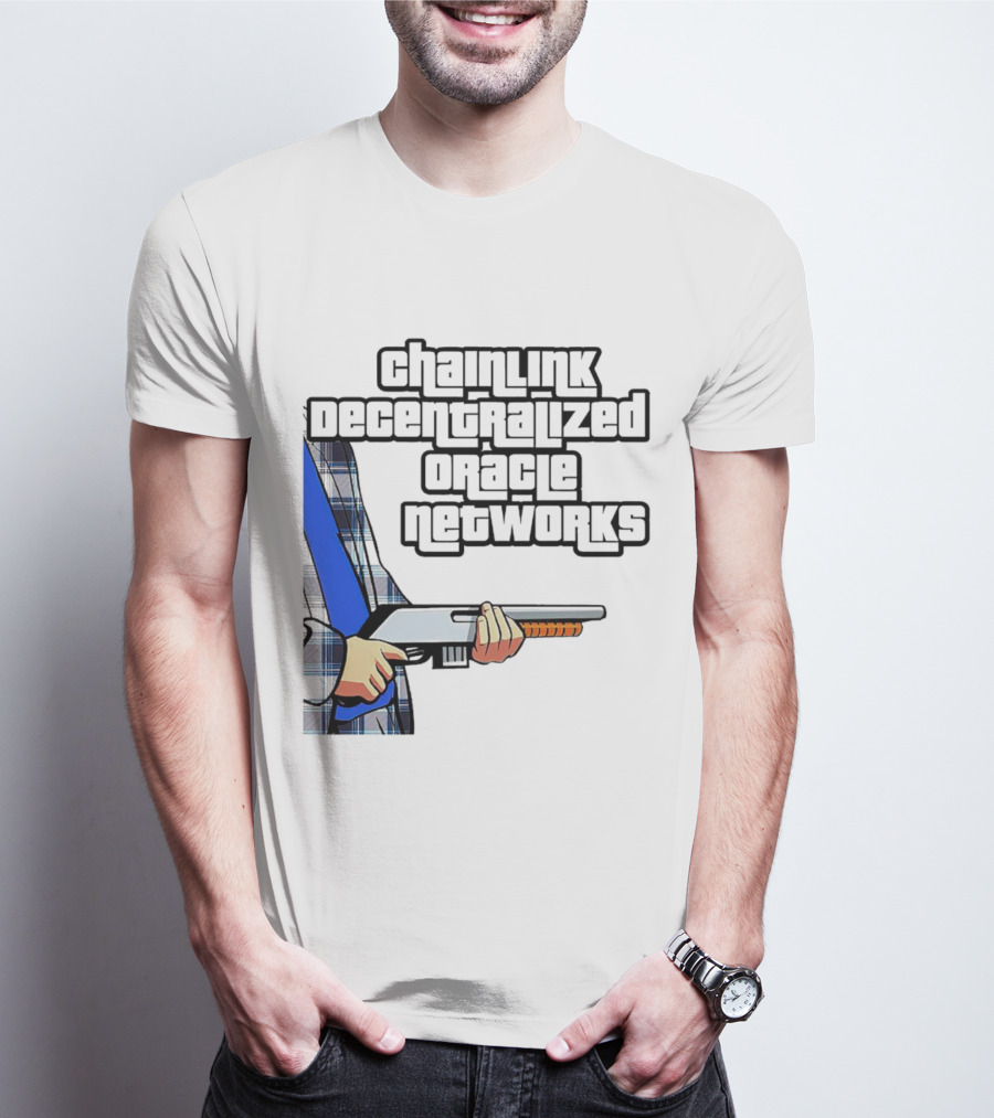 Chainlink Decentralized Oracle Networks Plaid Shirt Shotgun T-Shirt