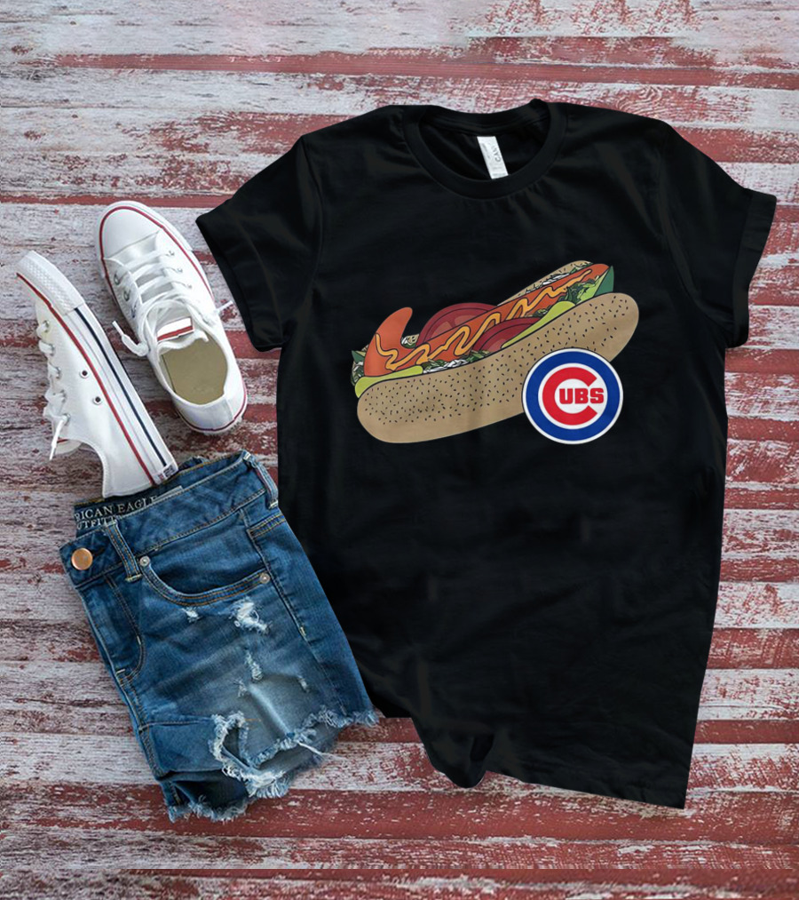 Chicago Cubs Hot Dog Classic Icon T-Shirt