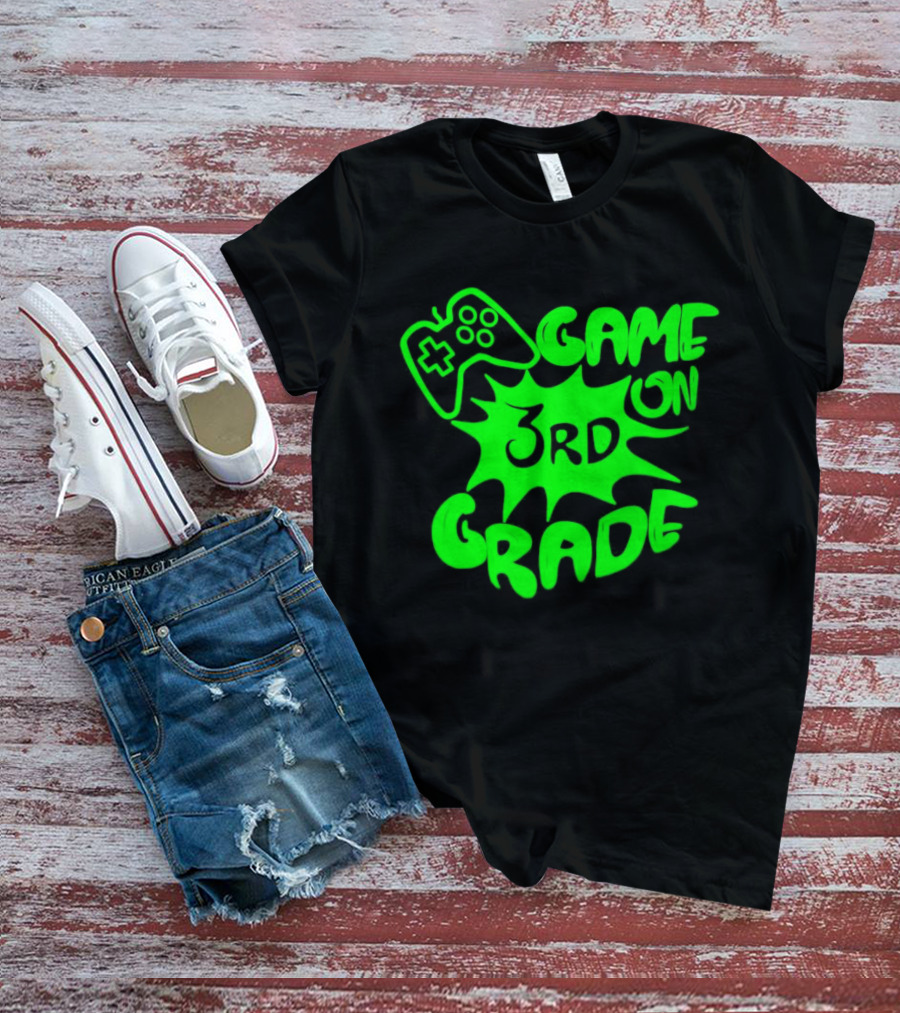 Game On 3rd Grade Gaming Controller Burst T-Shirt