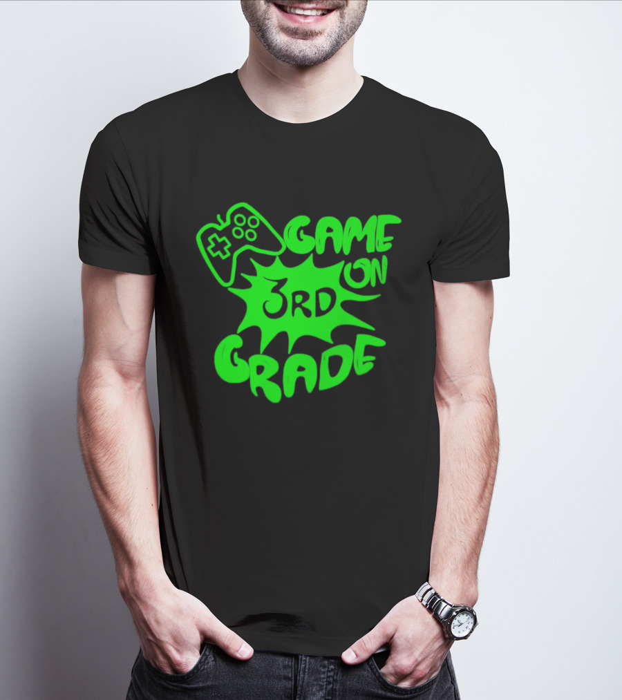 Game On 3rd Grade Gaming Controller Burst T-Shirt