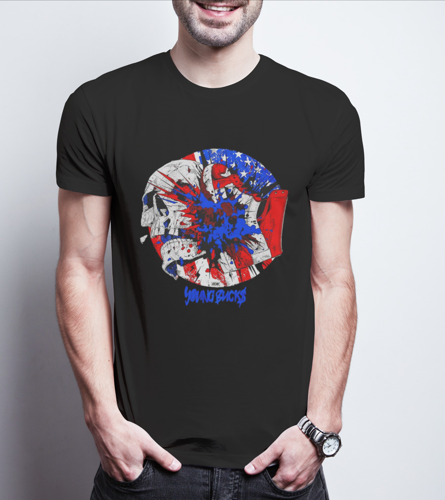 Young Bucks AEW Explosive American Skull Burst T-Shirt