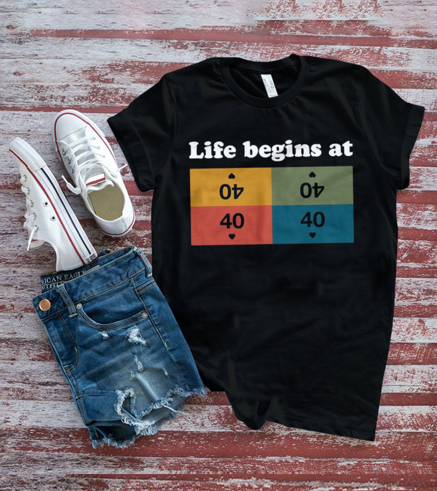 Life Begins At Commander Sphere 40 Spade Heart Cards T-Shirt
