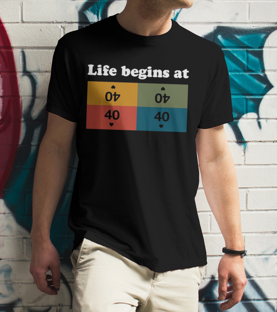 Life Begins At Commander Sphere 40 Spade Heart Cards T-Shirt