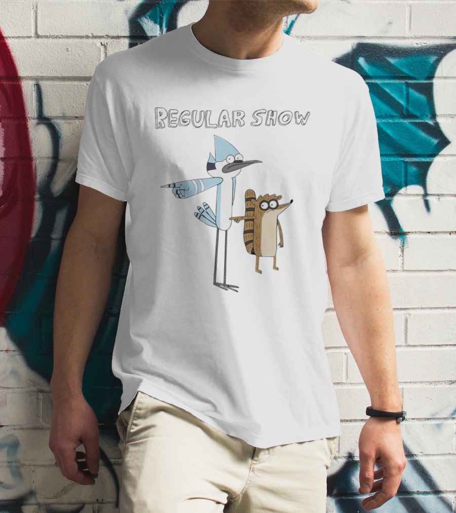 Mordecai And Rigby Pointing Regular Show T-Shirt