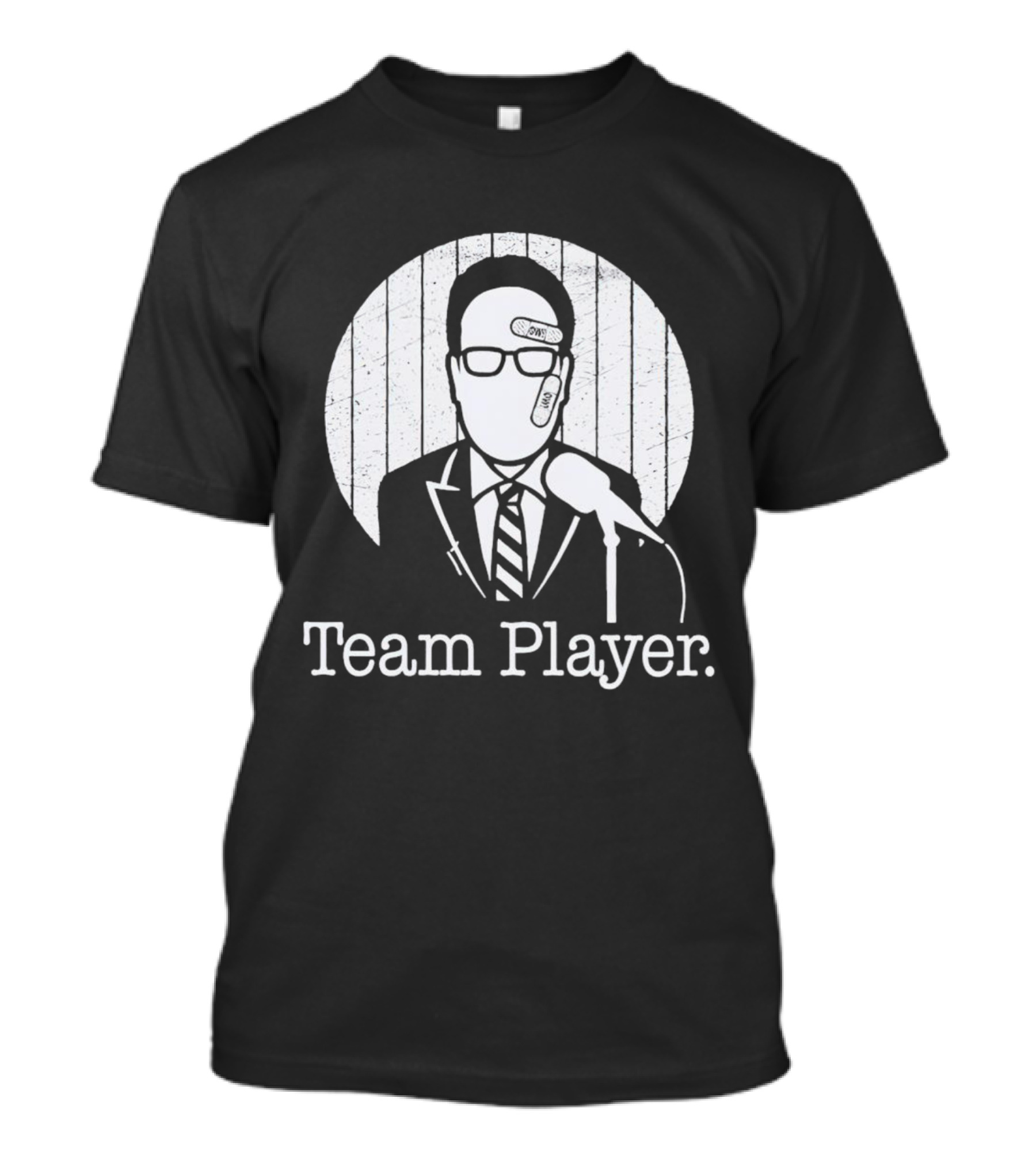 Nestor Cortes John Sterling Team Player Band-Aid Microphone T-Shirt