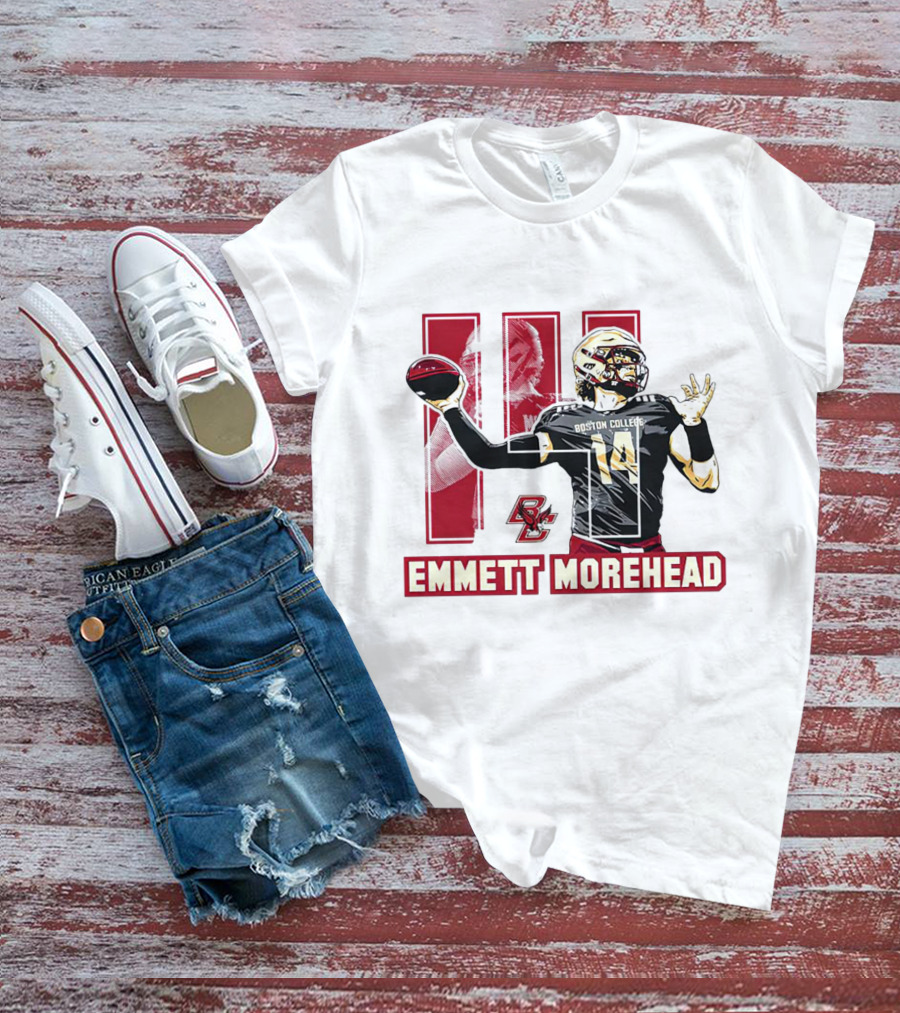 Emmett Morehead Boston College Eagles NCAA Football Caricature Quarterback Number 14 T-Shirt