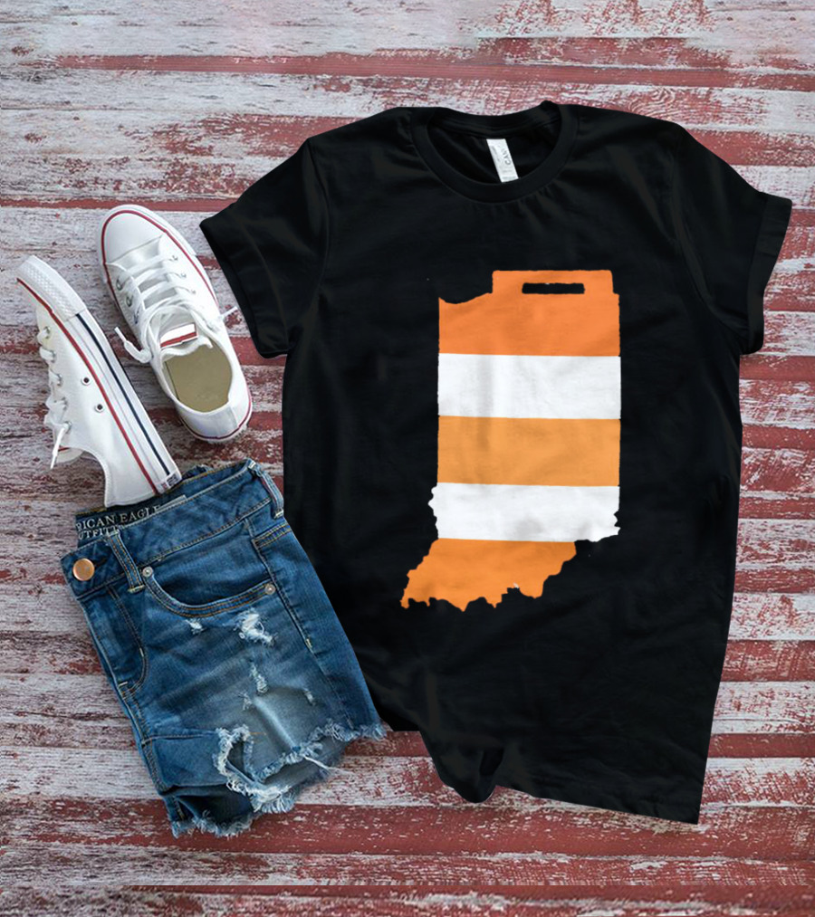 Indiana Under Construction Traffic Barrel Shape T-Shirt