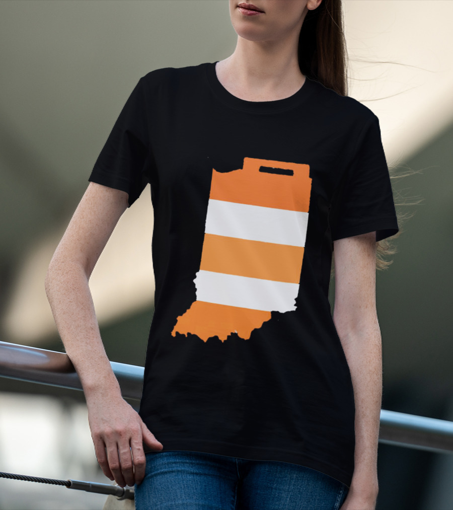 Indiana Under Construction Traffic Barrel Shape T-Shirt