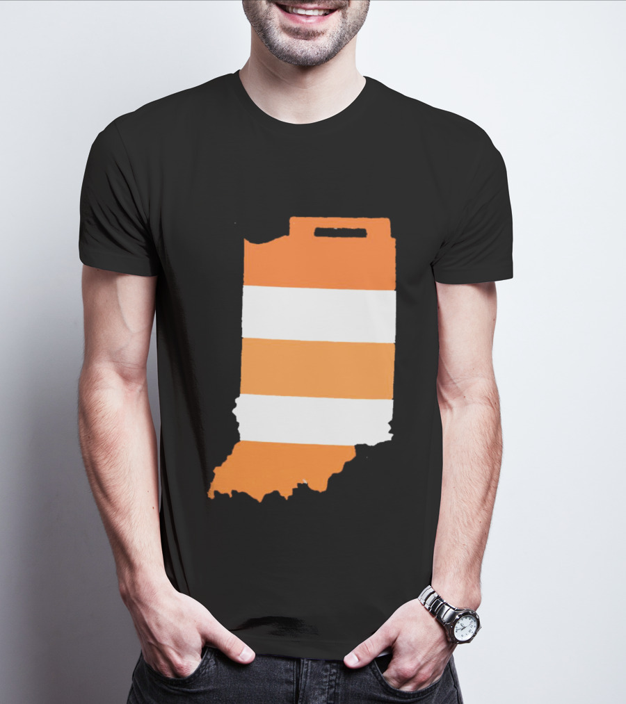 Indiana Under Construction Traffic Barrel Shape T-Shirt