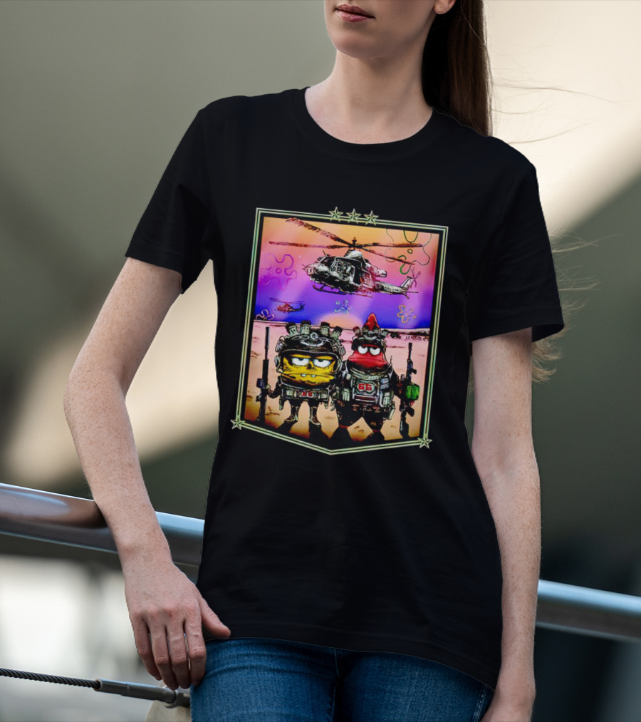 SpongeBob Patrick Military Helicopter Goofy Goobers T-Shirt
