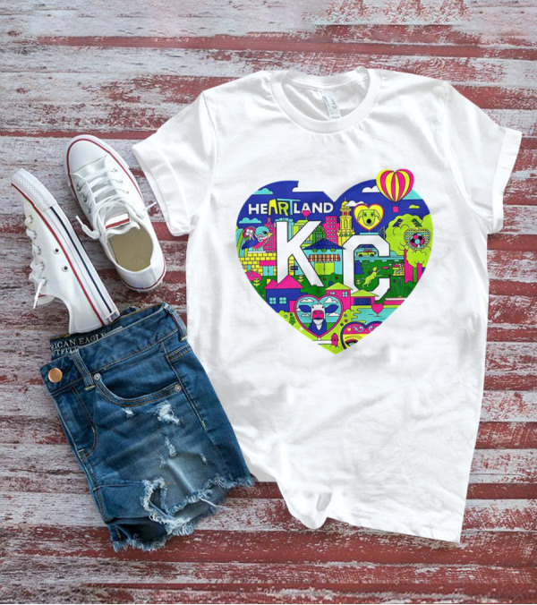 Heartland KC Colorful Parade Of Hearts Kansas City T-Shirt
