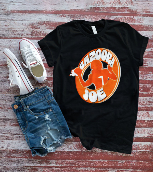 Bazooka Joe Tennessee Vols Silhouette With Number 7 Football Player T-Shirt