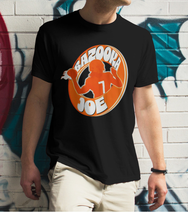 Bazooka Joe Tennessee Vols Silhouette With Number 7 Football Player T-Shirt