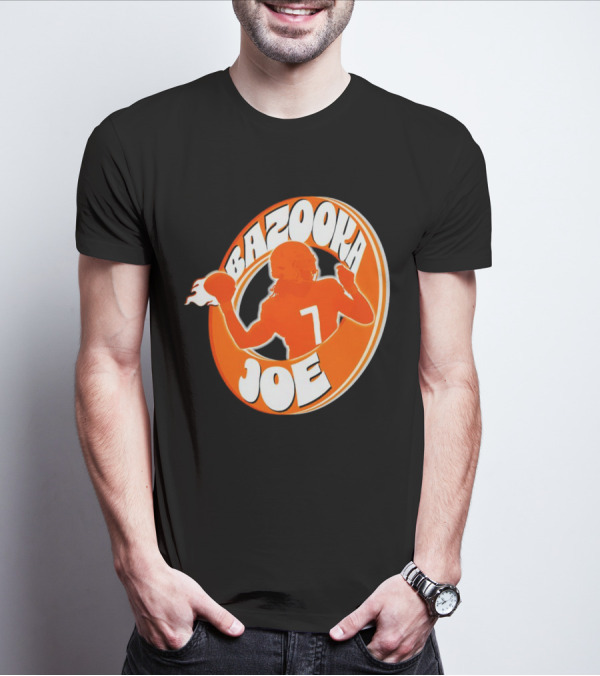 Bazooka Joe Tennessee Vols Silhouette With Number 7 Football Player T-Shirt